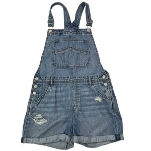 Gap Kids Denim‎ Overalls Shorts Girls XXL Ripped Distressed Light Wash